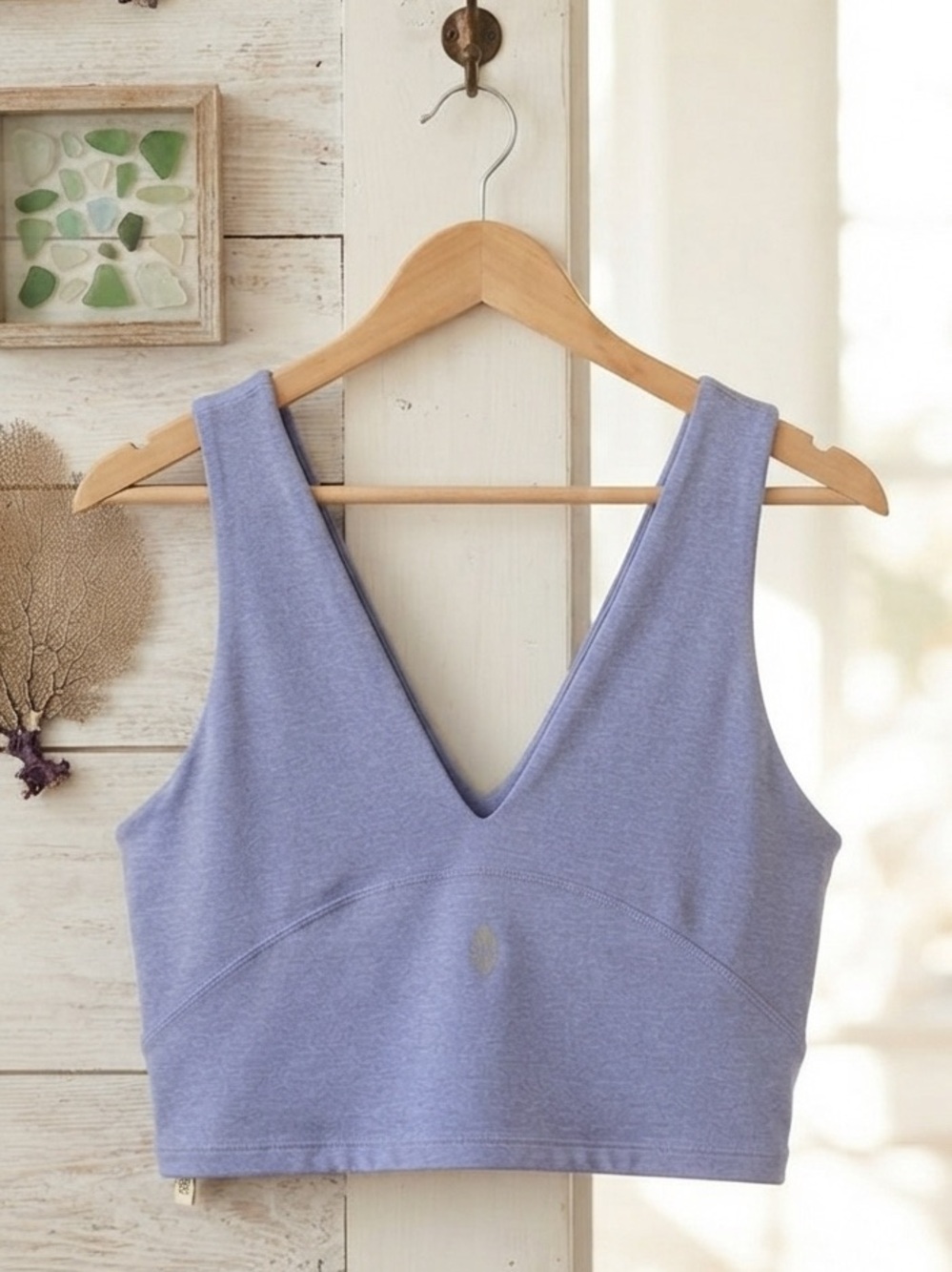 FP MOVEMENT XL NEVER BETTER BLUEBERRY HEATHER CROP SPORTS BRA